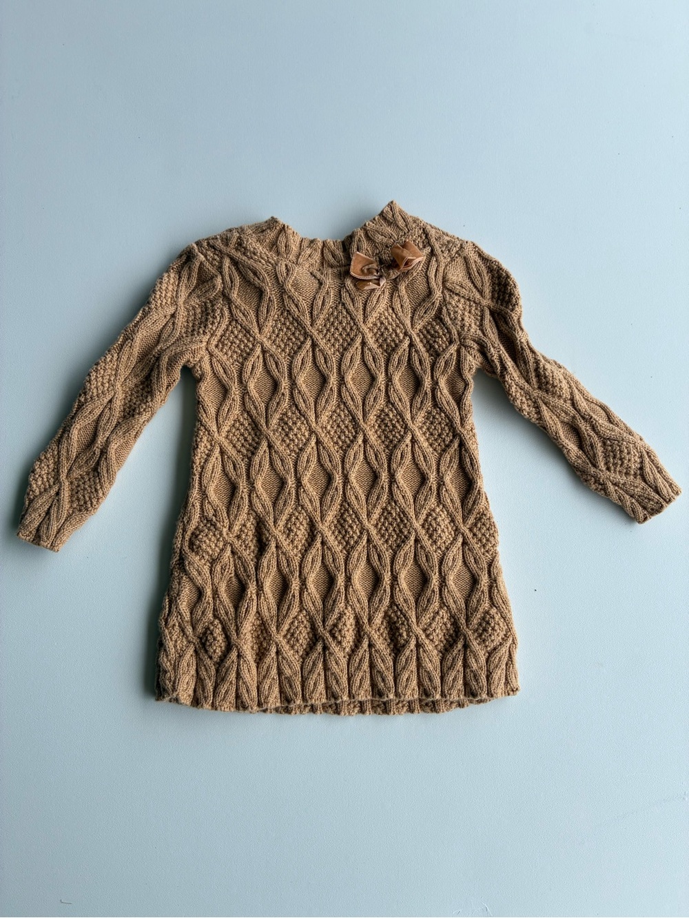 Max Studio Baby Cable Knit Dress in Camel